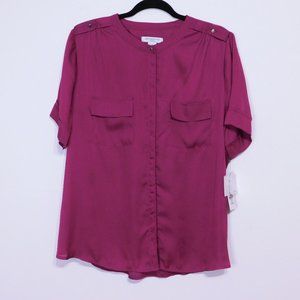 Womens Button Down Short Sleeve Shirt - 2X Plus